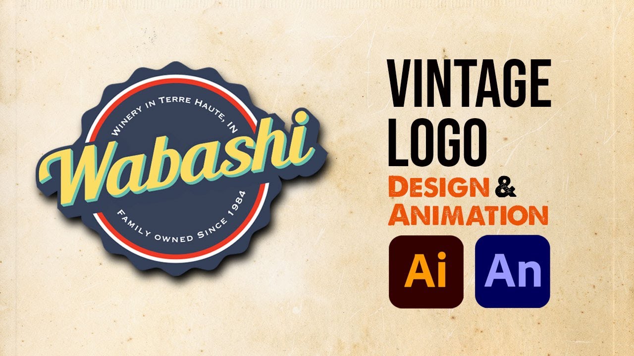 Vintage Logo Design & Animate - Illustrator & Animate CC. 빈티지 스타일 로고 애니메이션  - YouTube