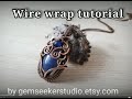 Wire wrap  pendant  quick   tutorial . How to wire wrap an oval cabochon.