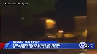 Viral video shows large gathering of Syracuse University students