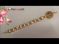 Gorgeous Gold Medallion Bracelet/Crystal &amp; Pearl Jewelry making Tutorial/Pulsera Diy