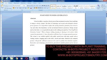 DESIGN AND FABRICATION OF FOOT STEP POWER GENERATION MECHANICAL PROJECT- MBOTS PROJECT INDUSTRY