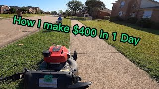 Day the in the life of a landscaper | Make $400+ | Lawn Care