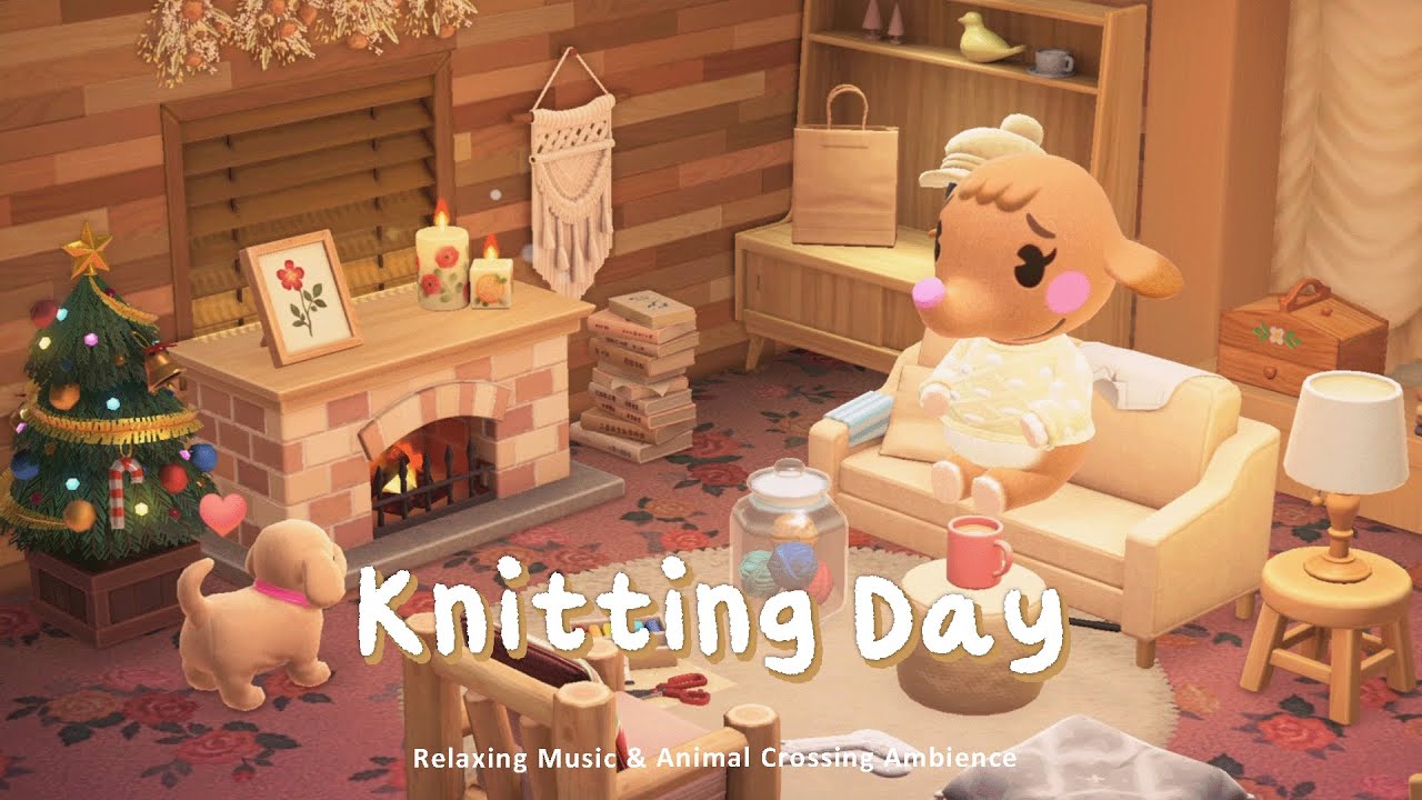 Knitting Day 🧶 Soft French Jazz for Studying & Reading | Animal Crossing Ambience