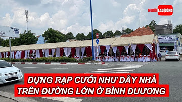 Dựng rạp cưới như dãy nhà trên đường lớn ở Bình Dương: Phản cảm quá thể! | Báo Người Lao Động