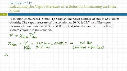 13.7 Colligative Properties of Strong Electrolyte Solutions