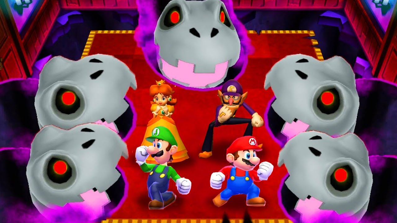 Mario Party Island Tourd Minigames - Daisy Vs Luigi Vs Waluigi Vs Mario (Hardest Difficulty)