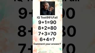 IQ Test 99%Fail maths pazzal maths quiz comment your answer?#lyrics #maths #trendingshorts #study