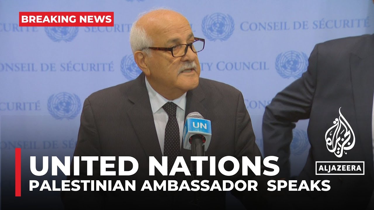 Palestinian Ambassador Riyad Mansour Speaking At UN To Discuss Latest Conflict