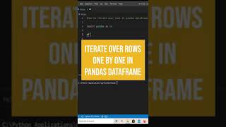 This is how you iterate over rows one by one in pandas dataframe | python pandas tutorial #Shorts