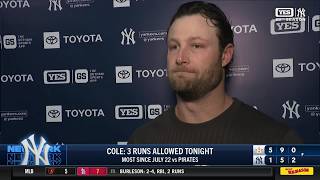Cole recaps 6-inning outing vs. Houston