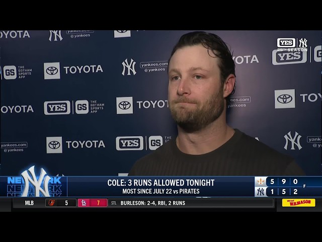 Thumbnail for Cole recaps 6-inning outing vs. Houston