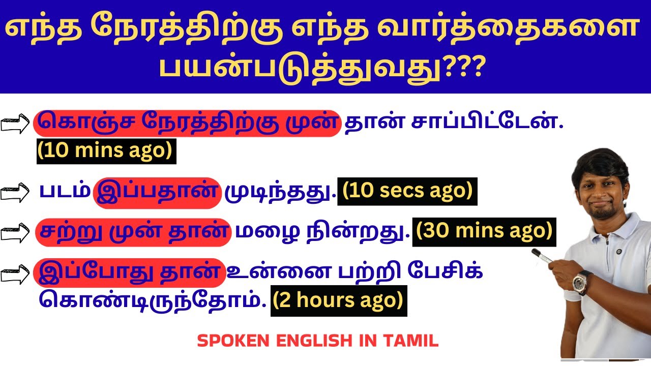 TIME ADVERBS IN ENGLISH | SPOKEN ENGLISH CLASS IN TAMIL | EVERYDAY ENGLISH 