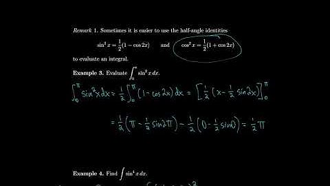 Calculus 7.2 Trigonometric Integrals