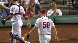 NYM@PHI: Leiter K's seven over five frames of relief