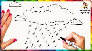 Cómo Dibujar La Lluvia Paso A Paso 🌧️ Dibujo De Nube Con Lluvia