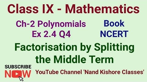 Class 9th Polynomials Ex 2.4 Q4 - Factorise by splitting the Middle Term
