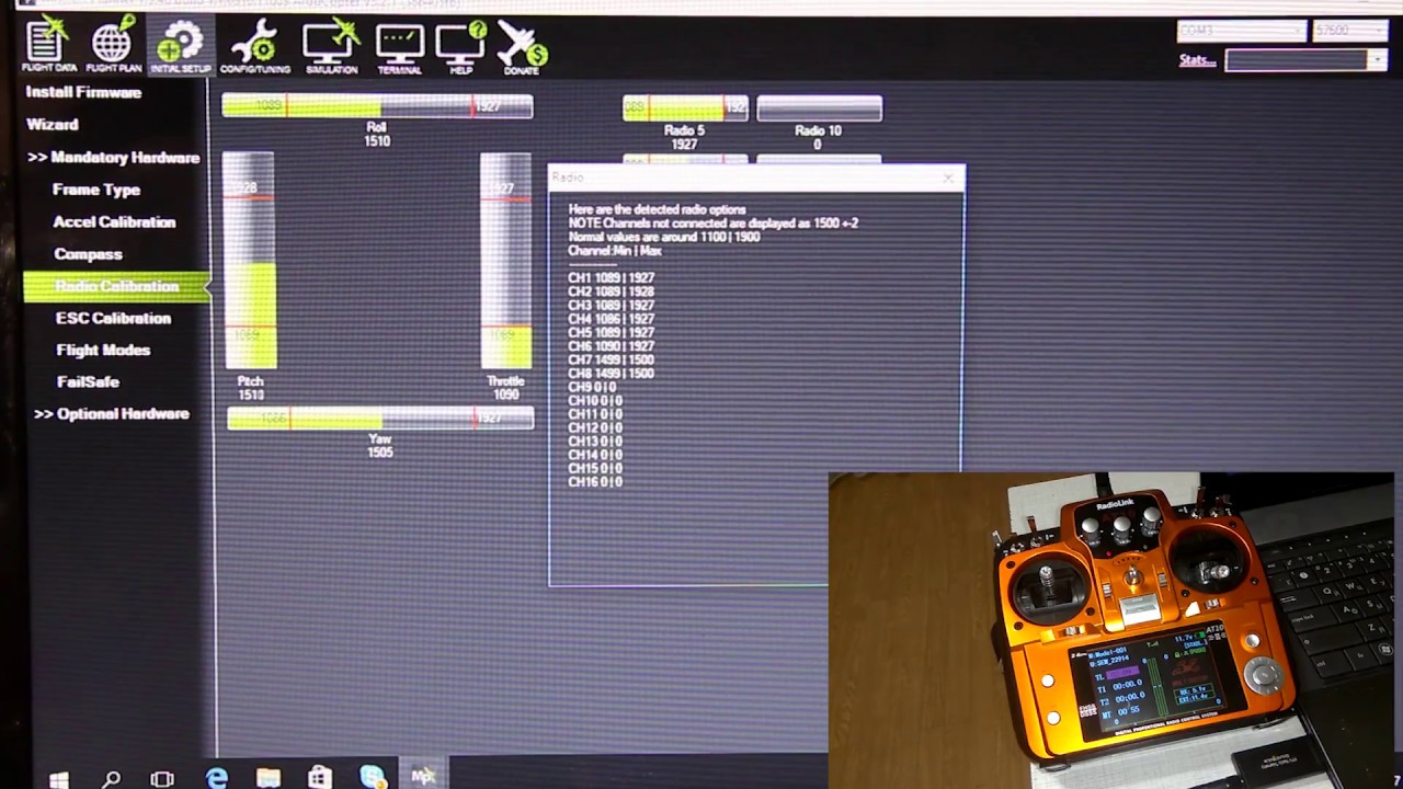 Базовые настройки  RadioLink AT10  для APM