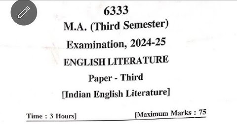 MA 3rd semester English literature paper 3rd Indian English literature #kumaununiversity #MA