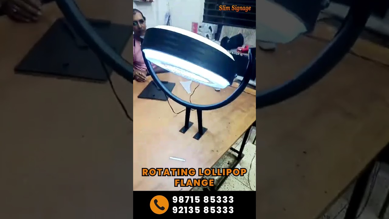 Rotating Lollipop Flange Signage For Restaurant & Salons | Slim Signage