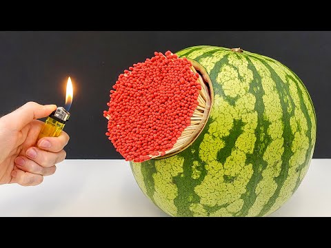 видео: ГИГАНТСКИЙ ВУЛКАН из 50 000 спичек и арбуза 🍉💥