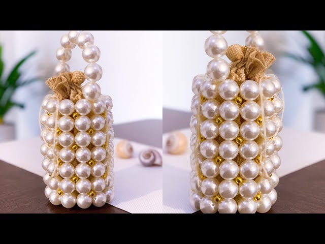 DIY VINTAGE PEARL BEADED BAG // PEARL BEAD BAG