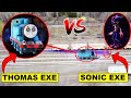 DRONE CATCHES THOMAS THE TANK ENGINE.EXE AND SONIC.EXE RACING AT ABANDONED RAILROAD! (MUST WATCH)