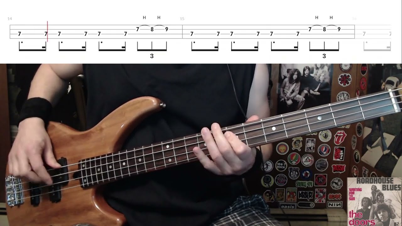 Roadhouse Blues by The Doors Bass Cover with Tabs PlayAlong YouTube
