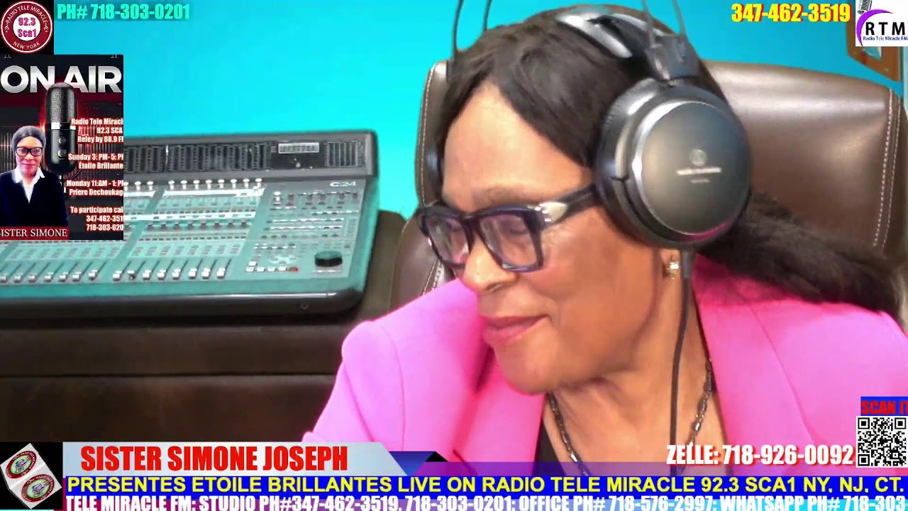 SISTER SIMONE JOSEPH PRESENTE ETOILE BRILLANTES CHAQUE DIMANCHE 3H: PM 5H:00 PM  LIVE ON RTM.