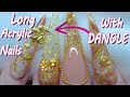 Failed Valentine Nails Turned Into Gold Design WITH DANGLE! | ABSOLUTE NAILS