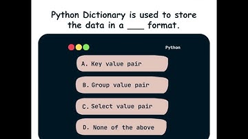 Python Dictionary Data Format | Python Quiz