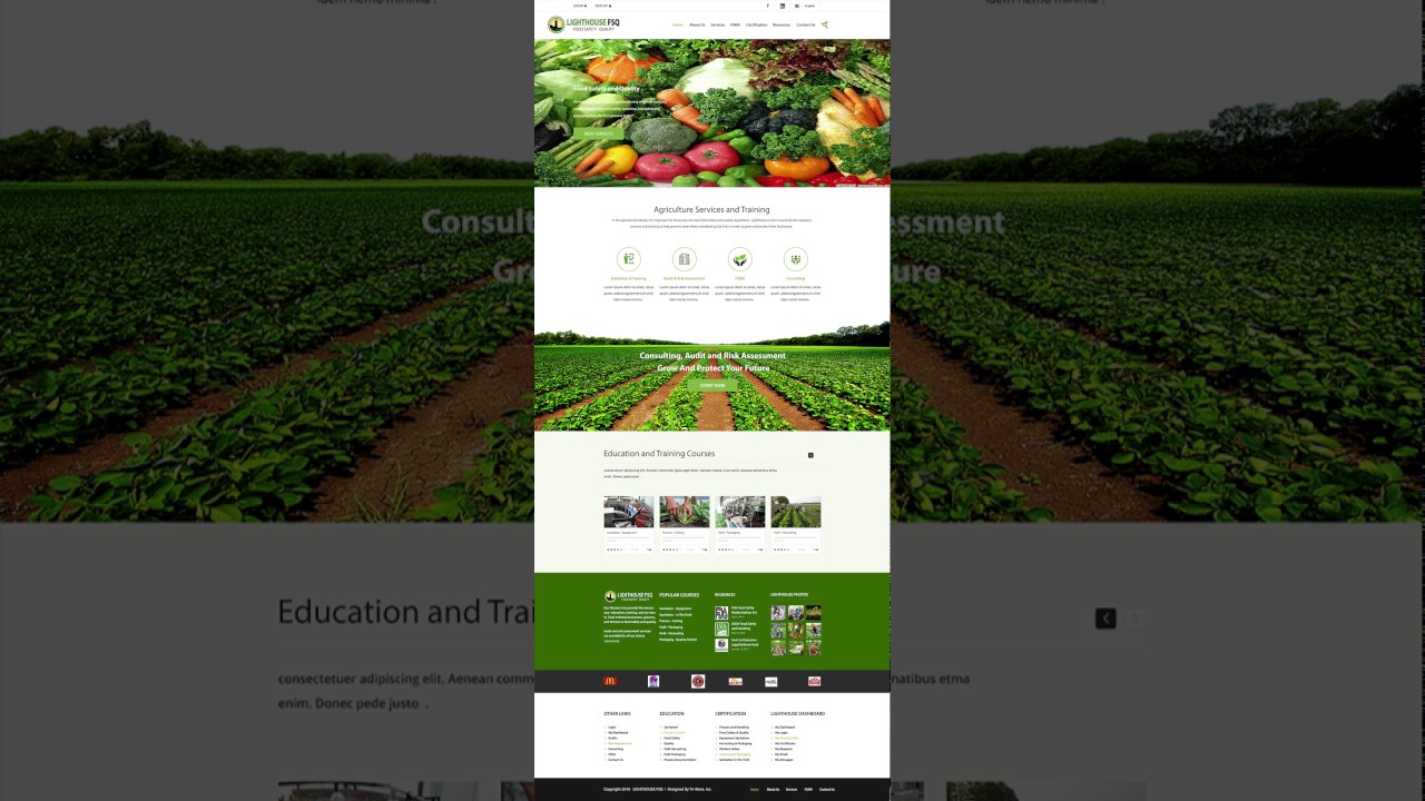 Lighthouse fsq - website mockup for agriculture industry client