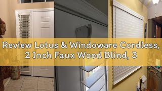 Review Lotus Windoware Cordless 2 Inch Faux Wood Blind 35 Wide x 60 Long Window Blinds Blind
