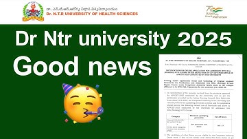 DR NTR UNIVERSITY 2025 Cut off Reduced | DR NTR UNIVERSITY