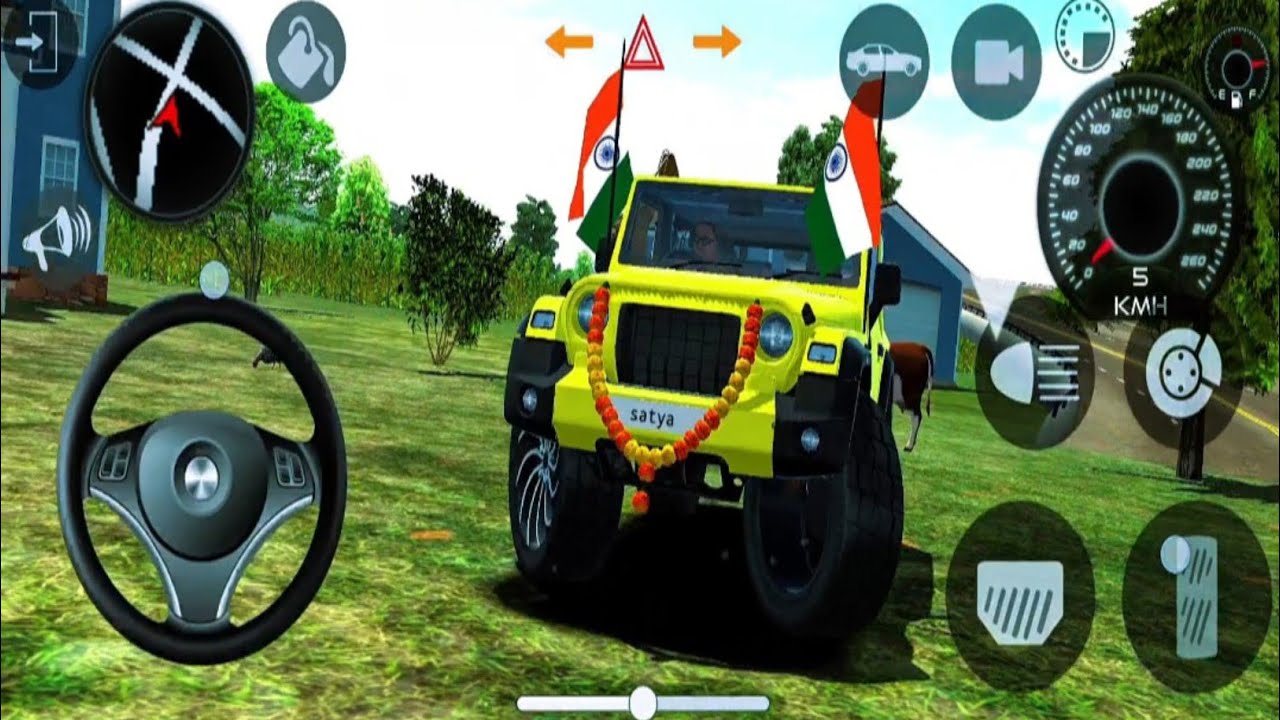 Modified Mahindra Thar game 🔥 full stunts and speed drive gameplay video 2025@satya_gamingx1 #thar