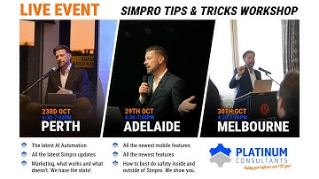Simpro Live Tips & Tricks Perth, Adelaide and Melbourne October 2025