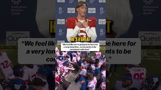 Jaxson Dart on Cam Skattebo being at the facility just days after surgery 🗣 #giants #NFL