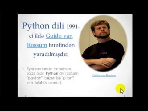 Python proq-ma dili haqqında məlumatlar və yüklənməsi.Dərs1
