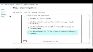 Module 3 Knowledge Check | AWS Academy Machine Learning Foundations
