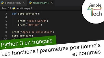 Apprendre Python - 8. Les fonctions | Les paramètres positionnels et les paramètres nommés