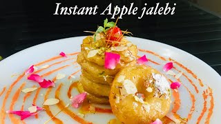 Apple jalebi|apple malpua |how to make apple fritters||instant apple jalebi