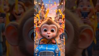 Monkey Europe Toy Car Disaster 😂🚗 #shorts #monkey #viral #cartoon #animation #funny #car #usa #uk