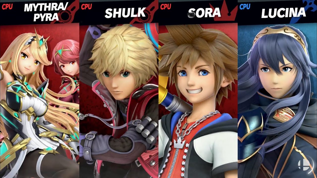 Super Smash Bros. Ultimate - Mythra/Pyra, Shulk & Sora vs Lucina