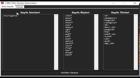 HBS SQL Dorks Generator