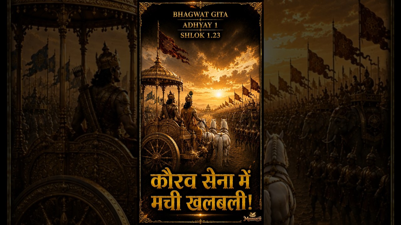1.23 Hindi - भगवद गीता अध्याय 1 श्लोक 23 | अर्जुन जानना चाहते हैं कौन दुर्योधन के पक्ष में खड़ा है