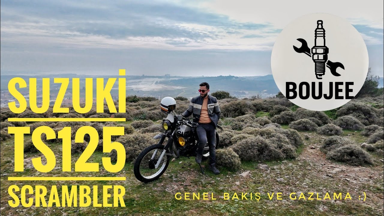 Suzuki Ts125 Scrambler Genel Bakış ve Gazlama ( Sonda bolca egzoz sesi ) 