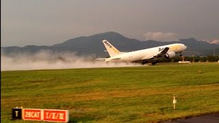 Airplanes landing and taking off