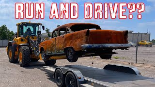 I Bought a Burnt Down 1955 Chevy Bel Air from IAA for $1000  Will it Run? PT 1