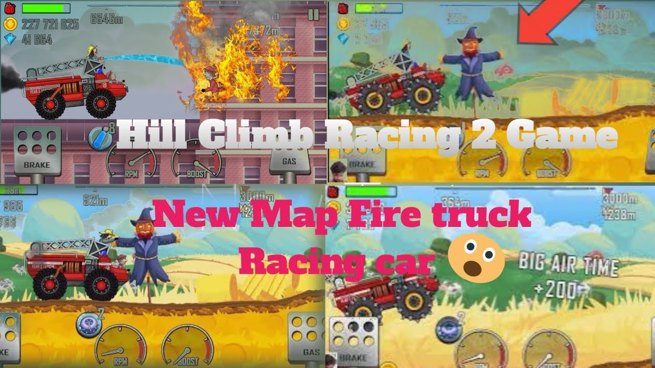 HILL CLIMB RACING 2 #new map fire truck racing #super Country side map ...