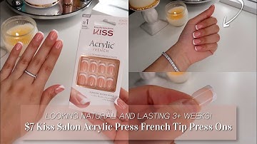 How I Make My $7 KISS ACRYLIC FRENCH TIP PRESS ONS Look NATURAL & Last 3+ WEEKS! | DIY NAILS AT HOME