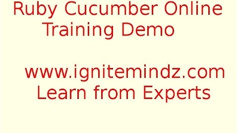 Ruby Cucumber Online Tutorials Training for BDD Testing